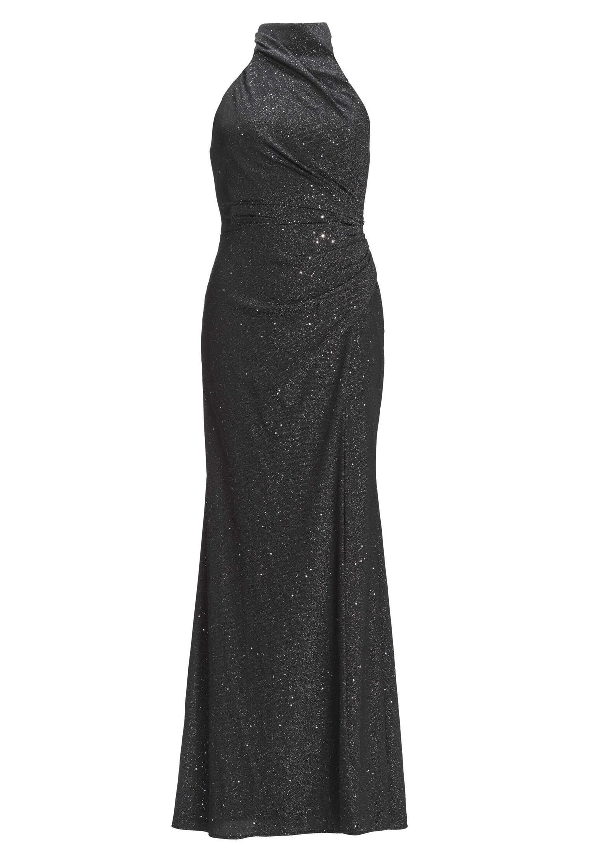Hochgeschlossenes Abendkleid Schimmereffekt