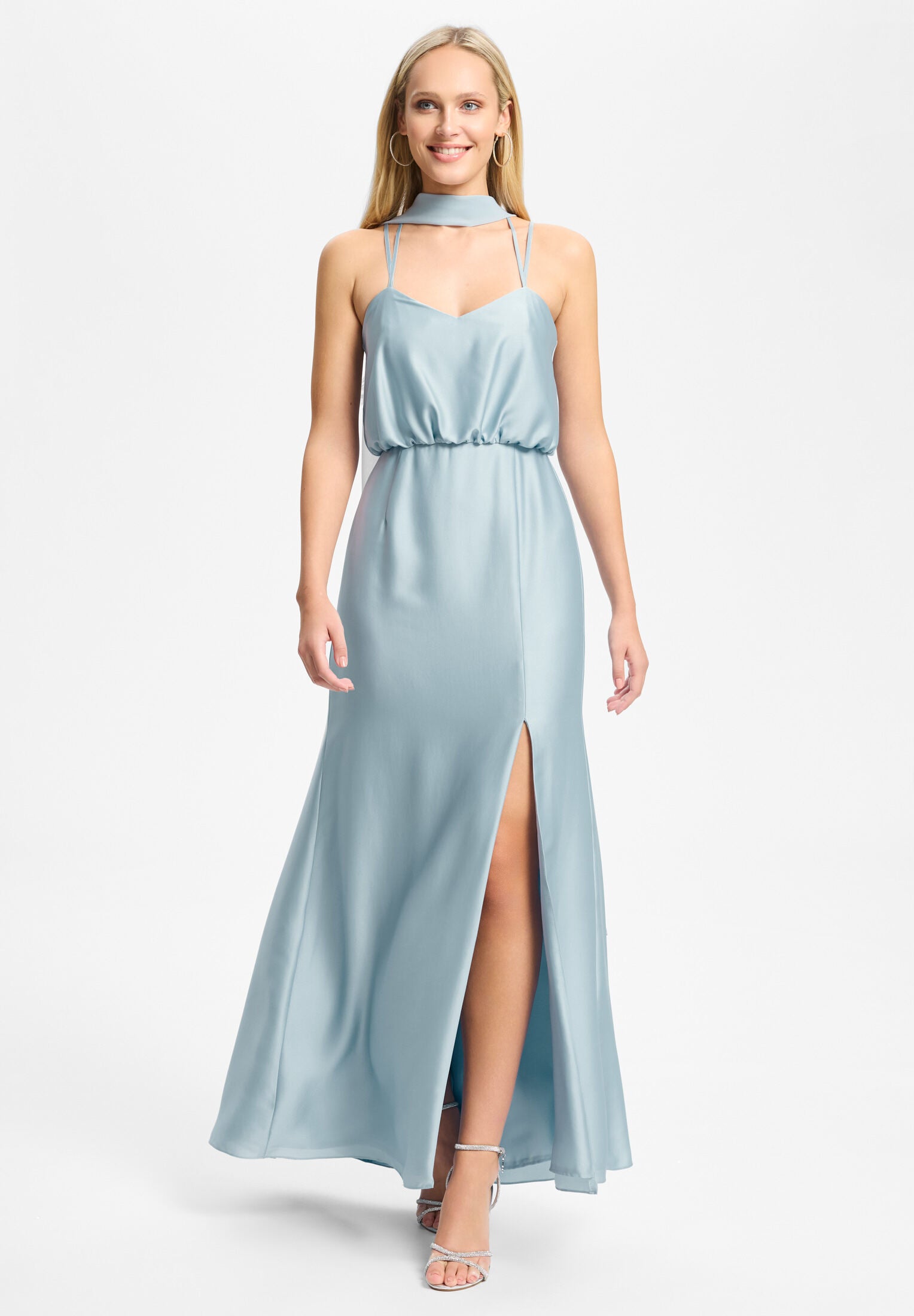 Schal aus Chiffon baby blue One Size
