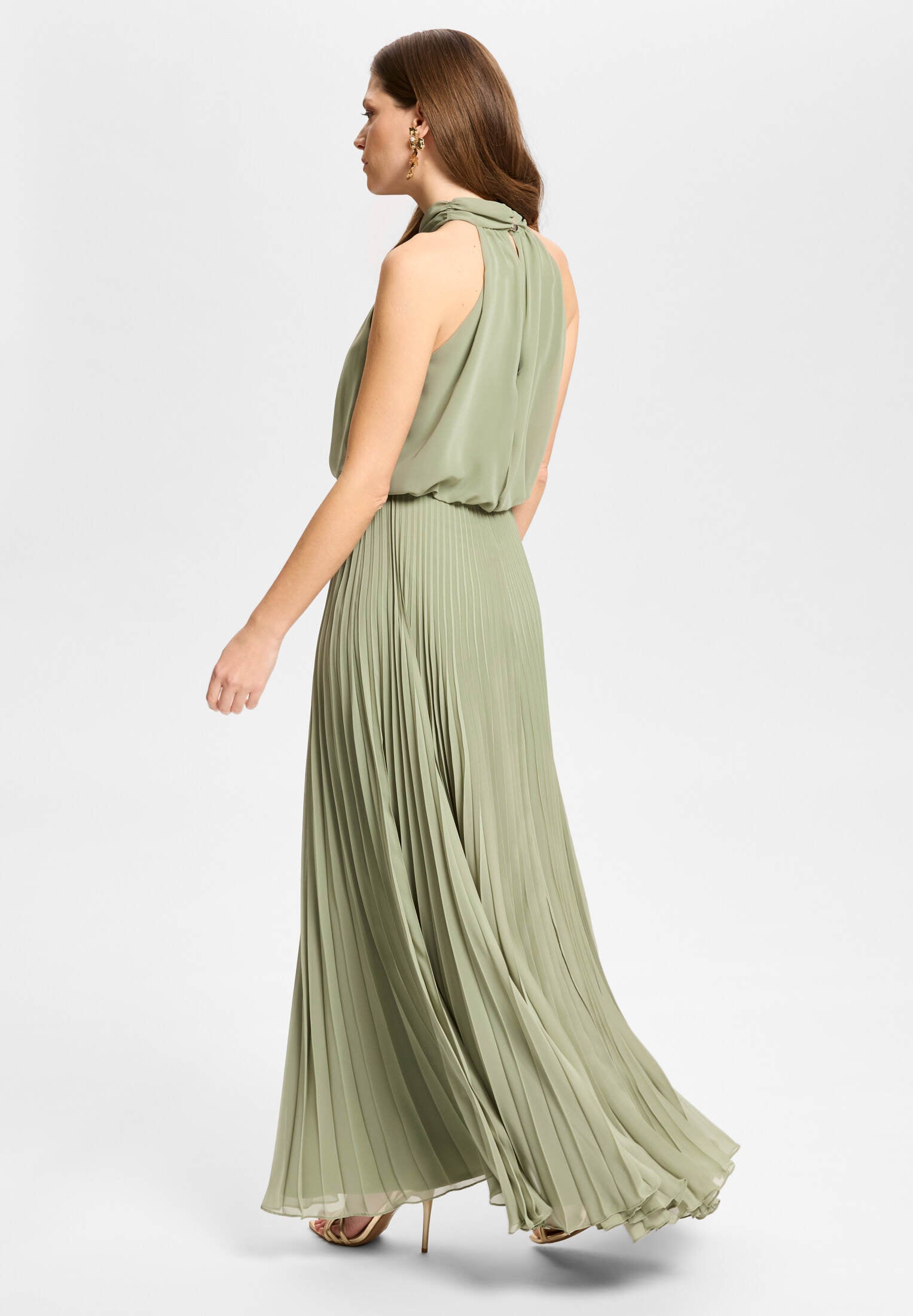 Abendkleid aus Chiffon mit Plisseerock