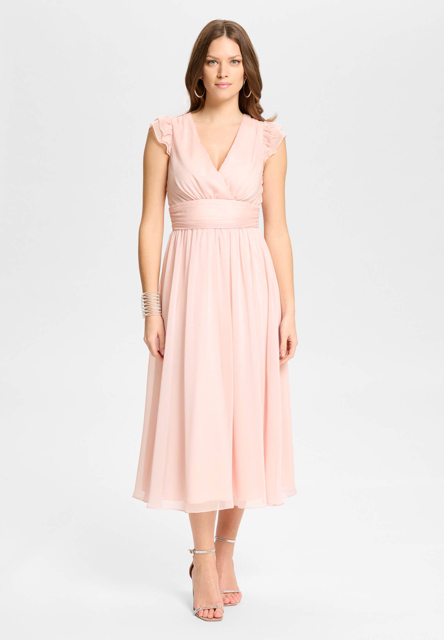 Cocktailkleid aus Crinkle Chiffon soft pink