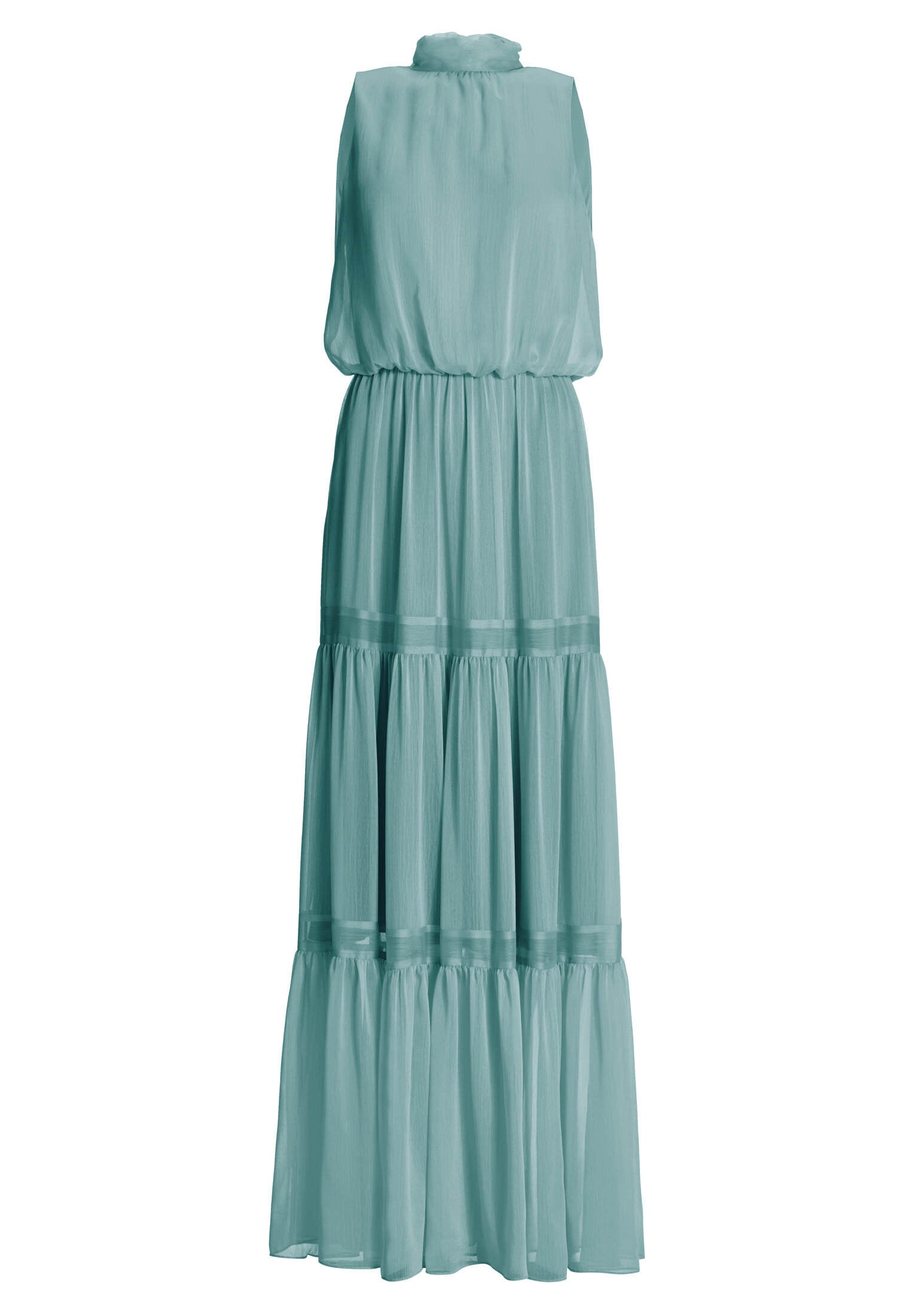 Abendkleid aus Crinkle Chiffon mit Stufenrock