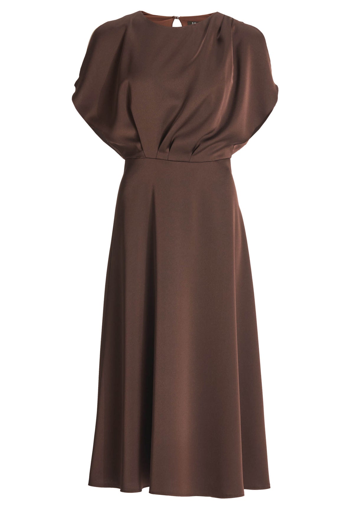 Cocktailkleid aus Satin mit geschlitzten Schulternähten