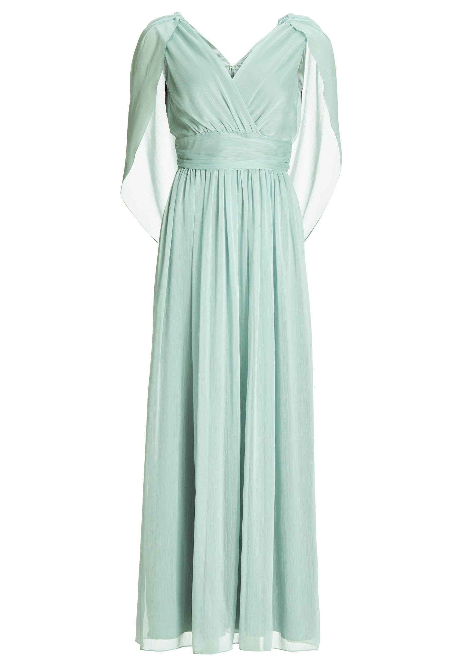 Abendkleid aus Crinkle Chiffon mit Schal-Cape