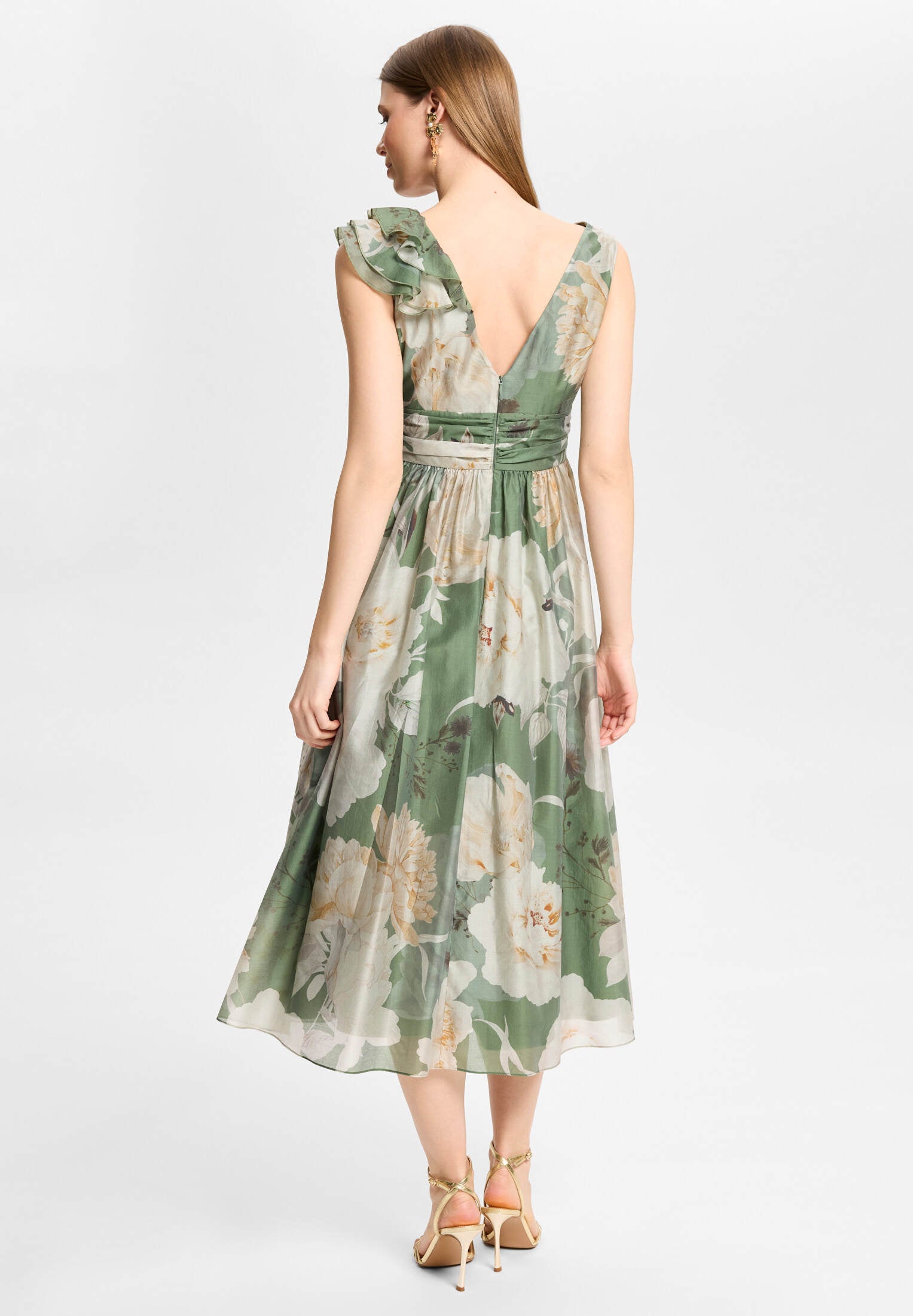 Cocktailkleid aus bedrucktem Lyocell