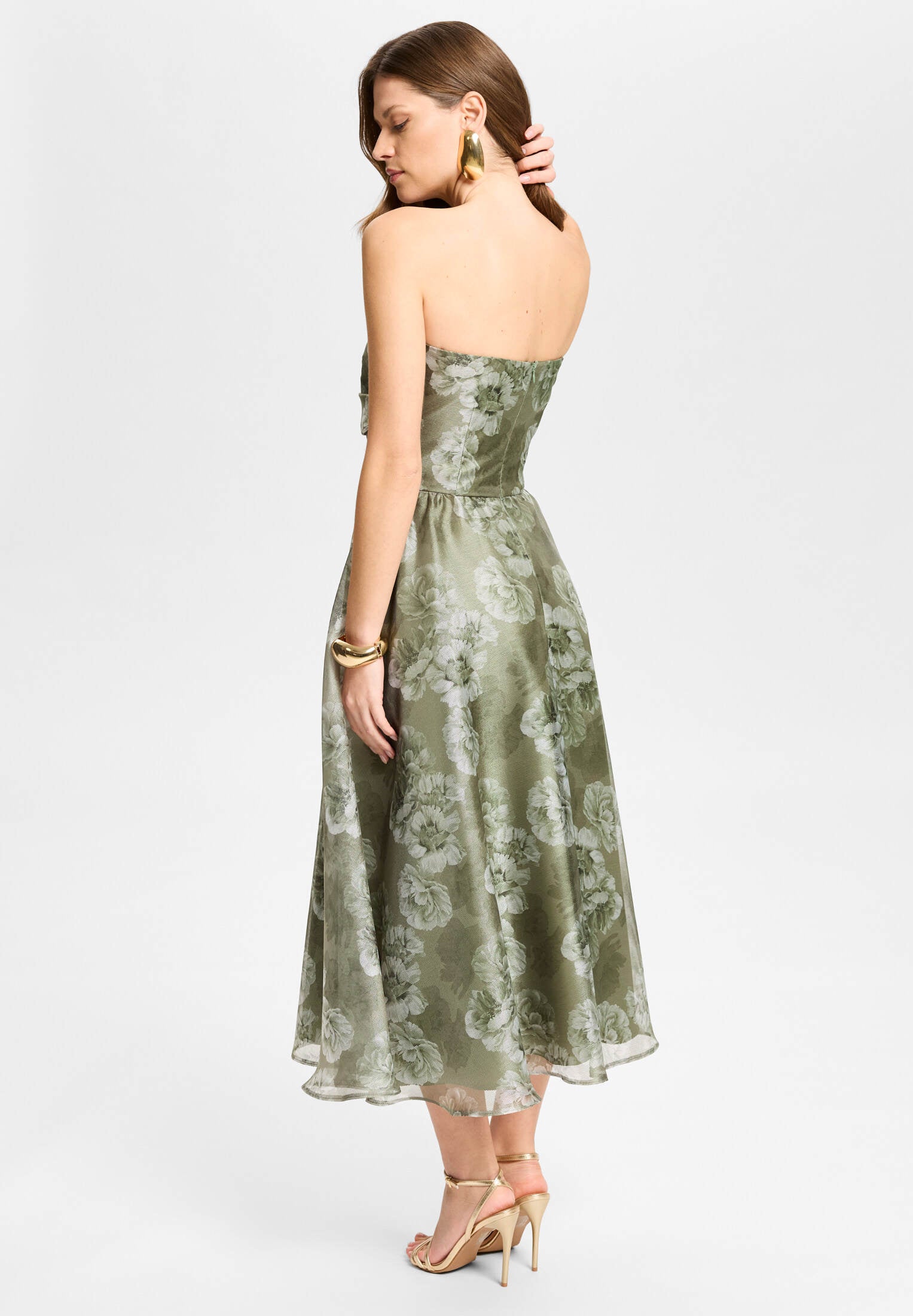 Korsage Kleid aus bedrucktem Organza