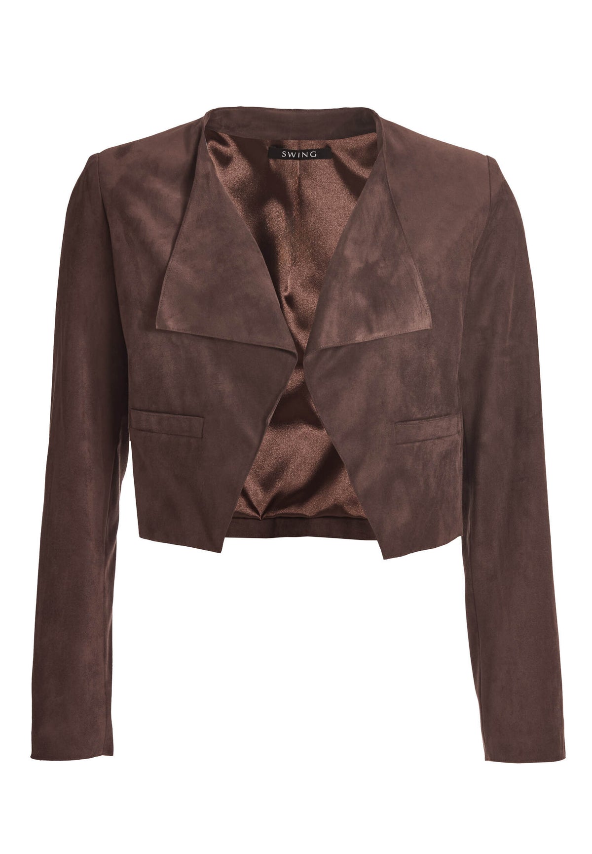Verkürzte Jacke in Wildlederoptik