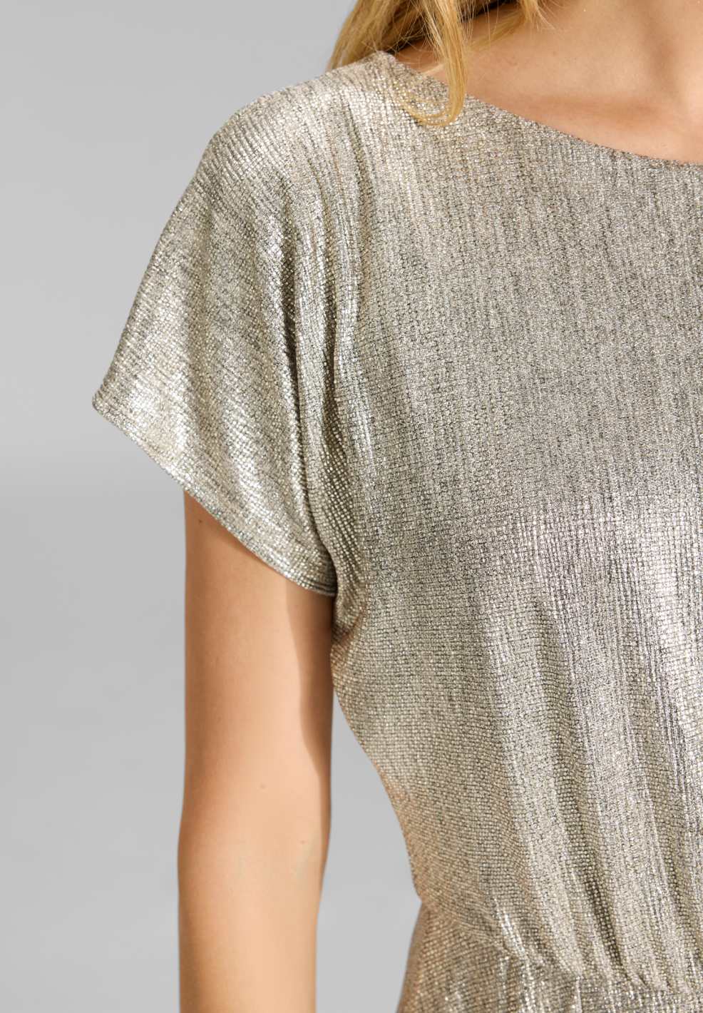 Midikleid aus schimmerndem Jersey