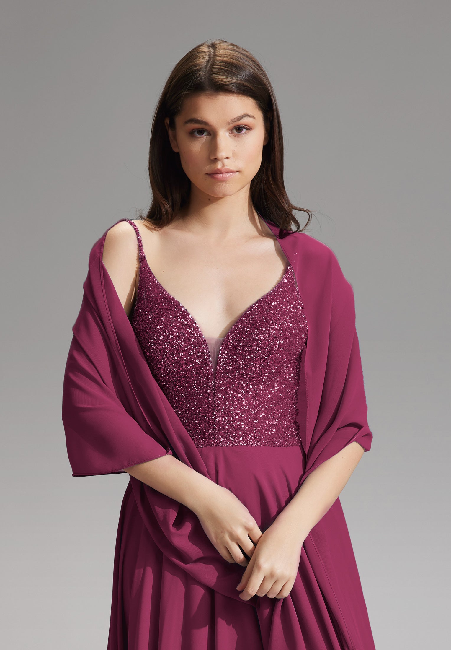 Zarte Chiffon-Stola im geraden Schnitt