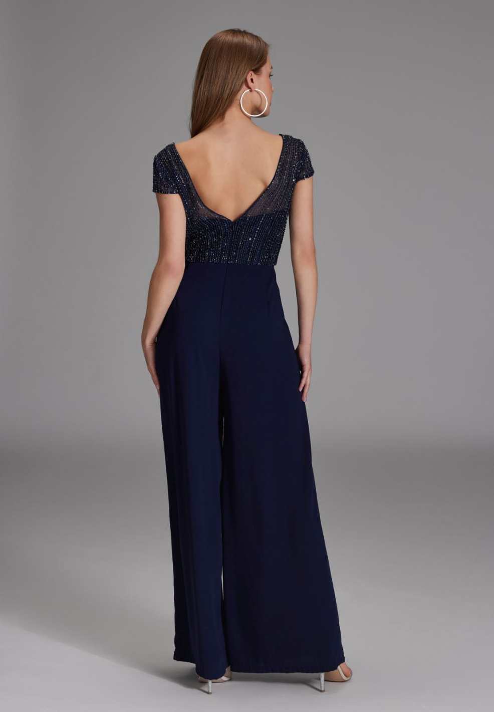 Jumpsuit mit Stickerei und kleinem Ärmelansatz