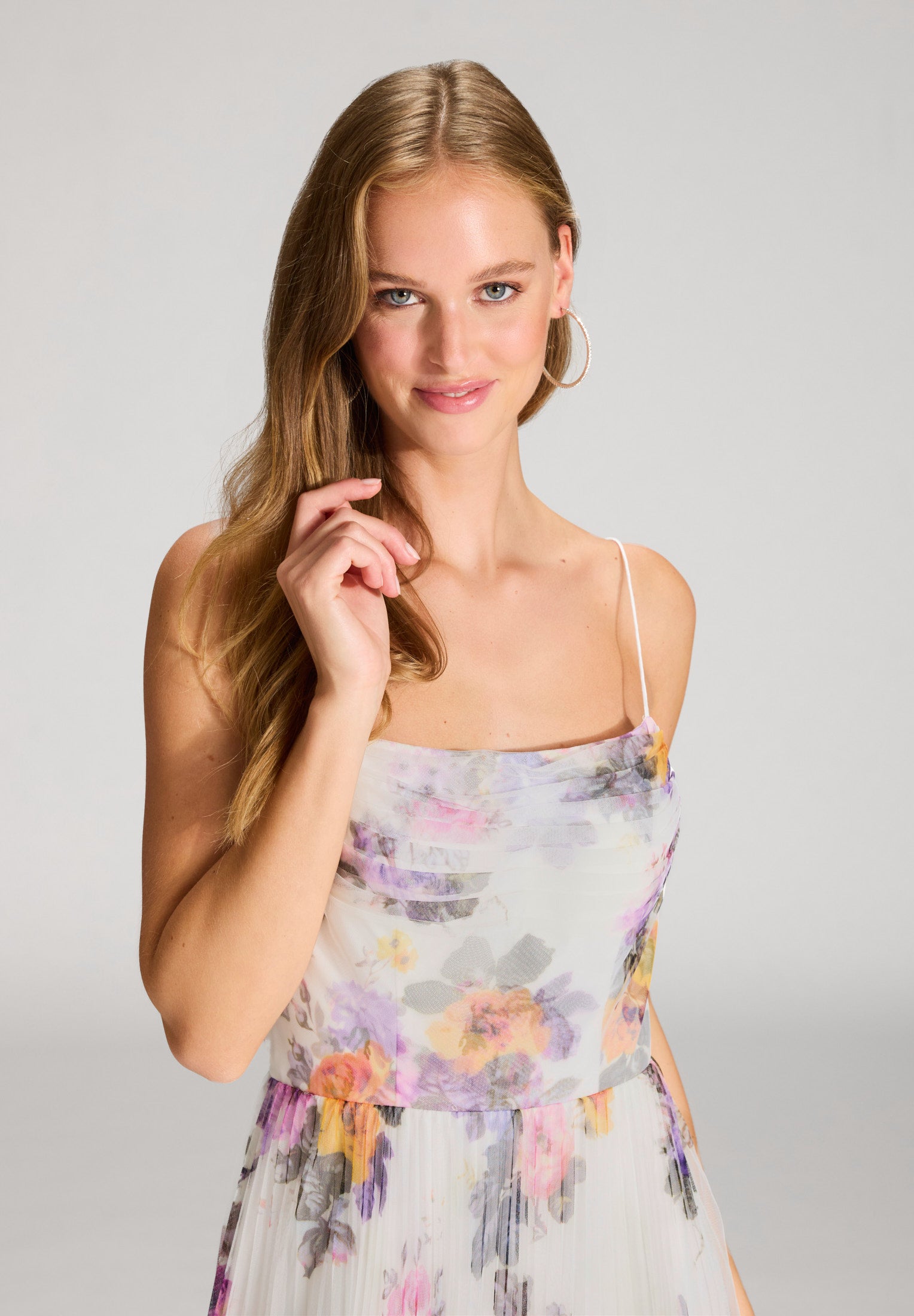 Printkleid mit plissiertem Rock