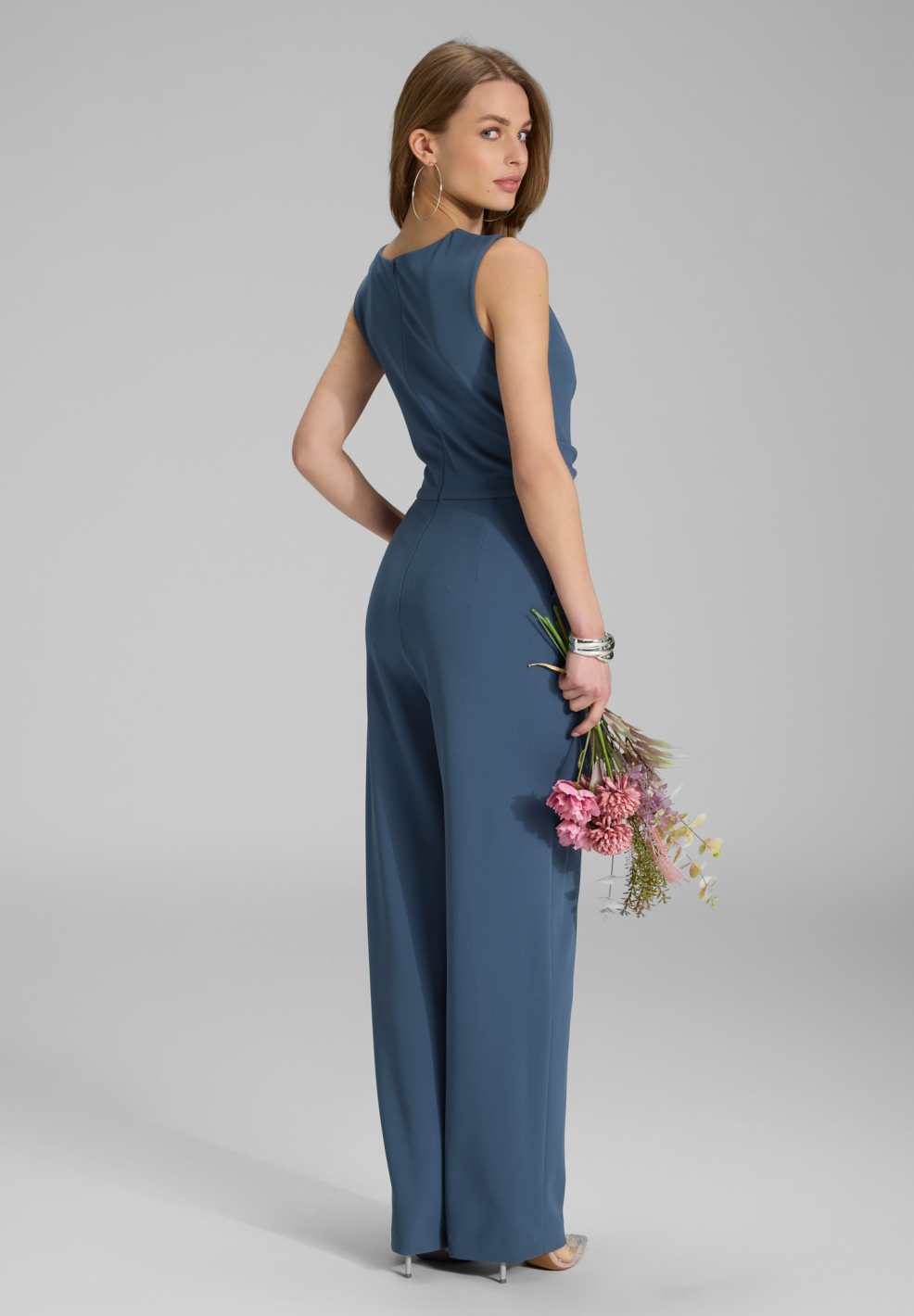 Jumpsuit aus Crepe Jersey mit Drapierung