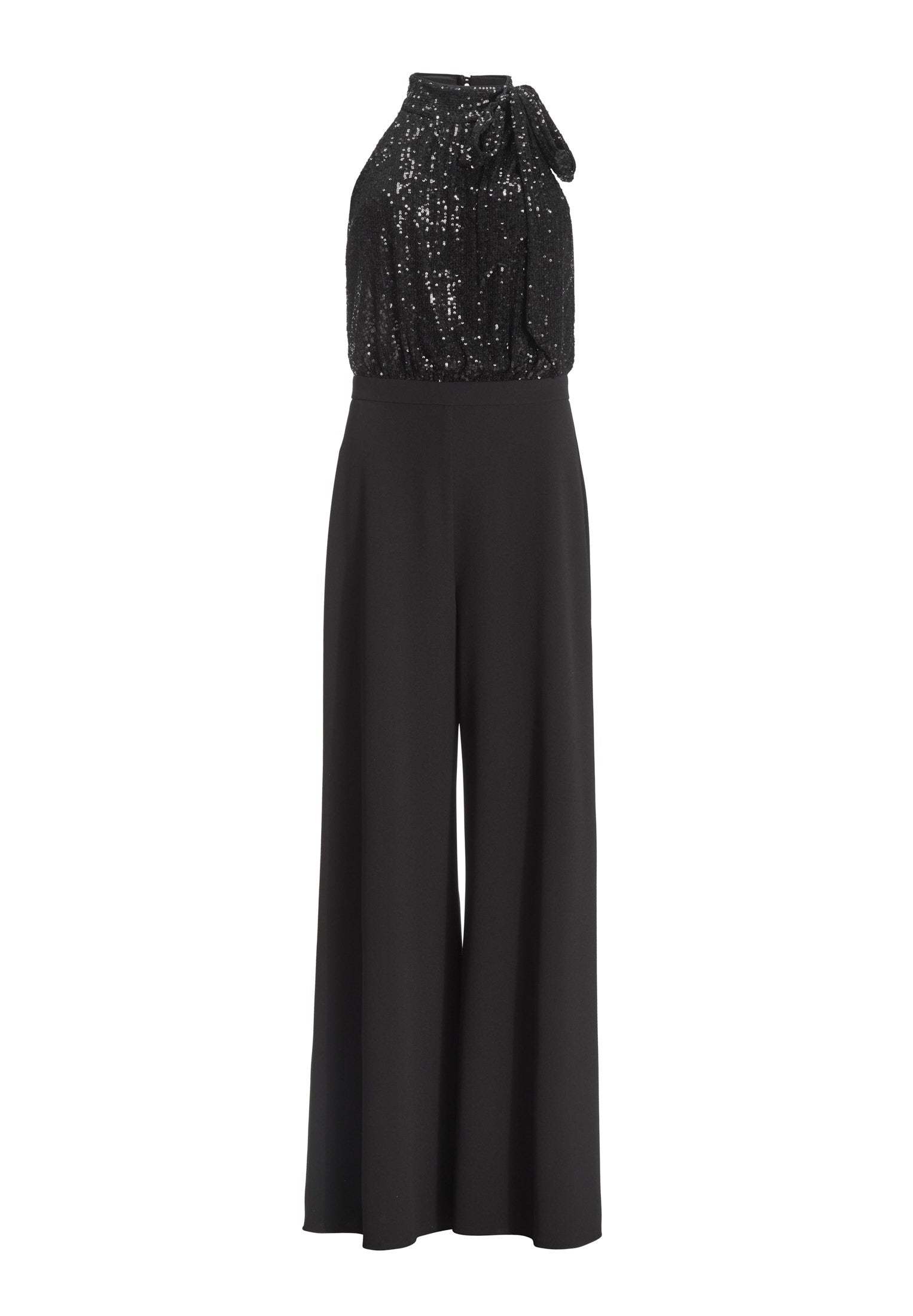 Ärmelloser Jumpsuit mit Schluppenblusen Top aus elastischer Paillette