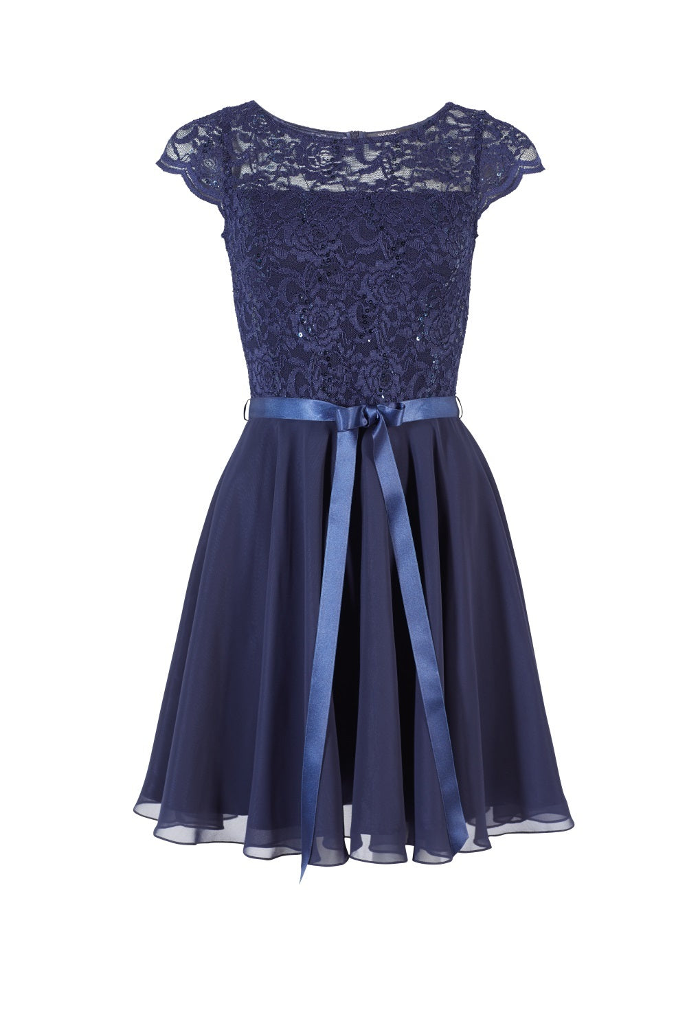 Cocktailkleid mit Spitzenoberteil und Chiffon Rock