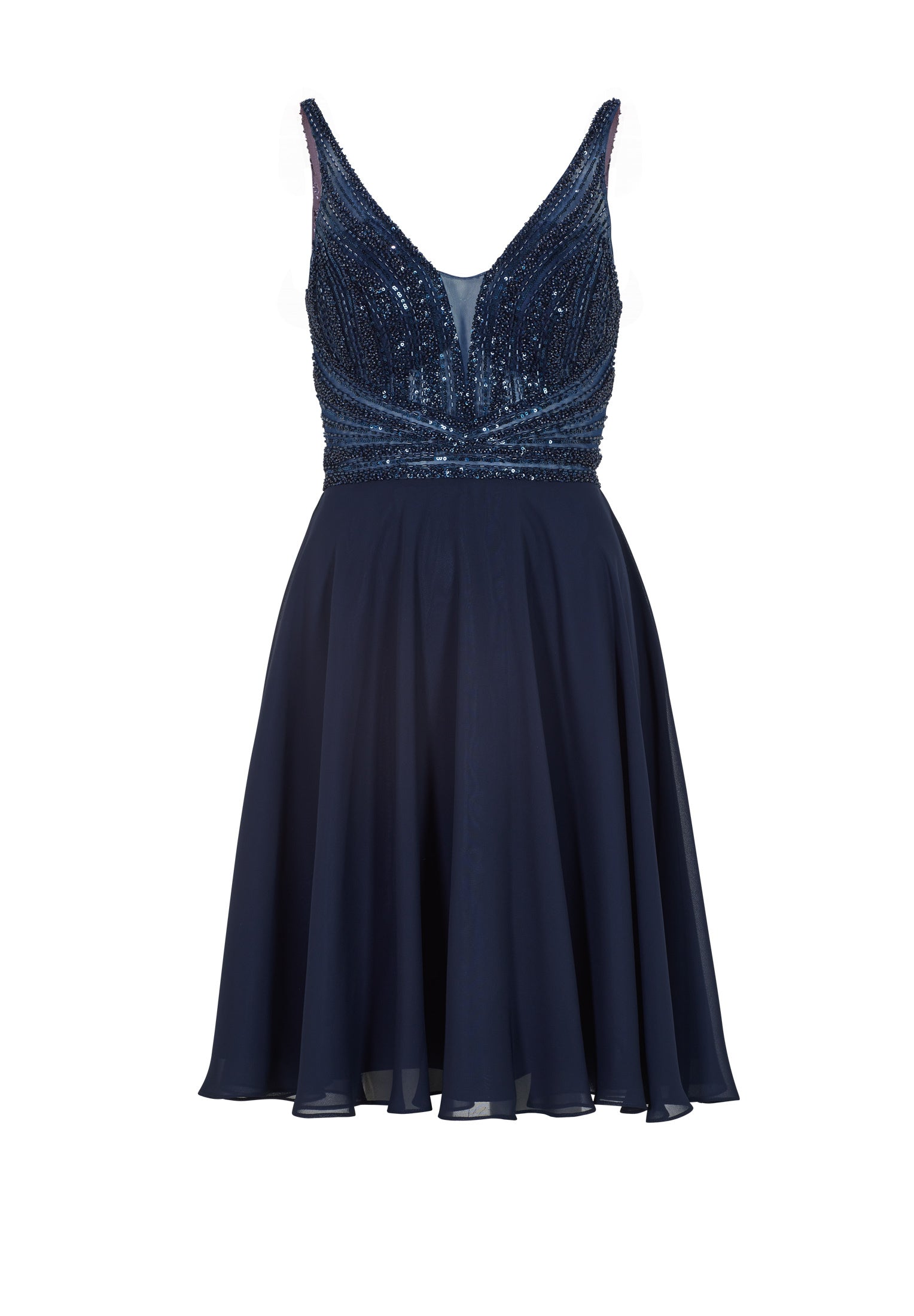 Cocktailkleid mit tonaler Stickerei