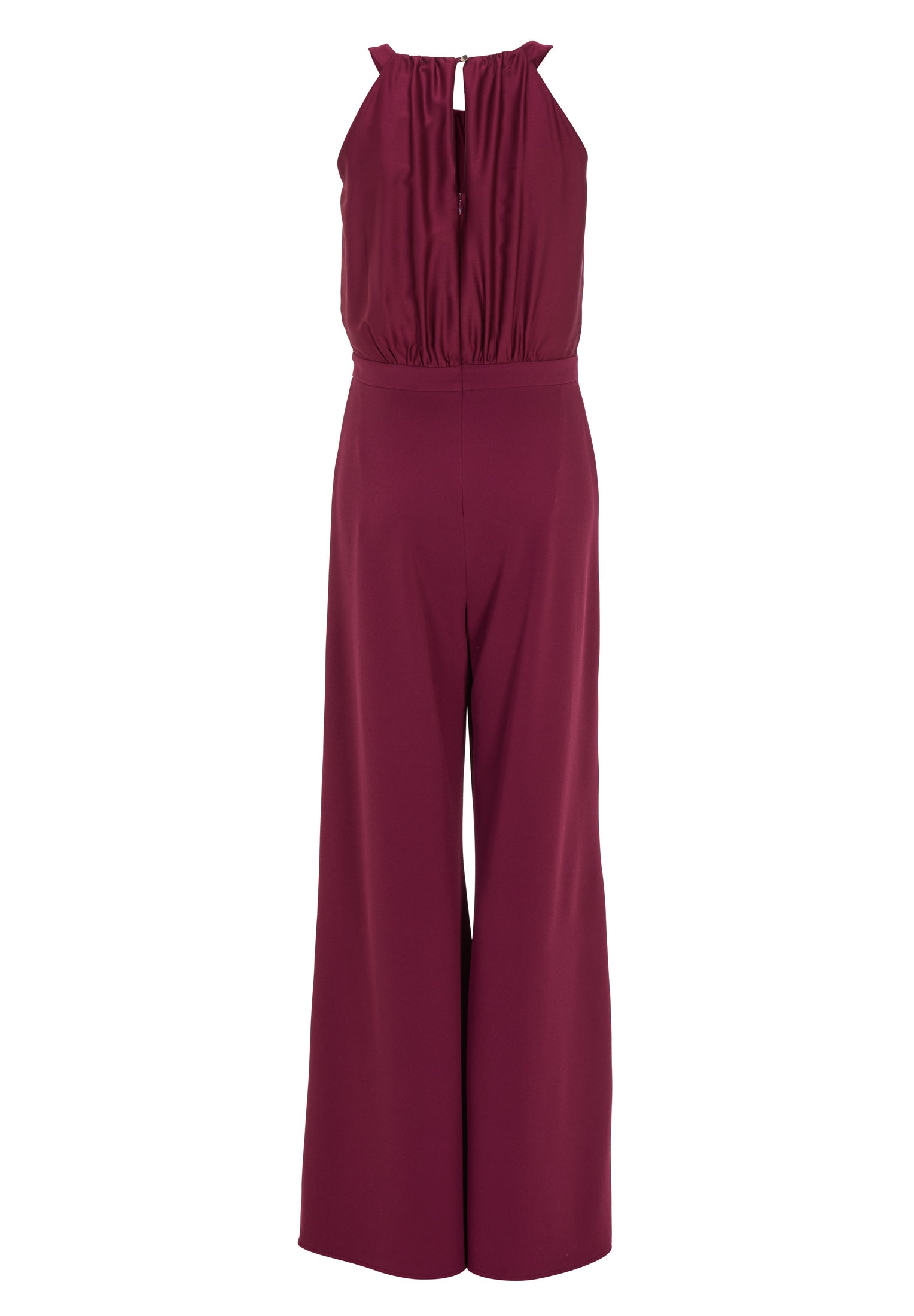 Jumpsuit mit amerikanischem Ausschnitt aus Material Mix