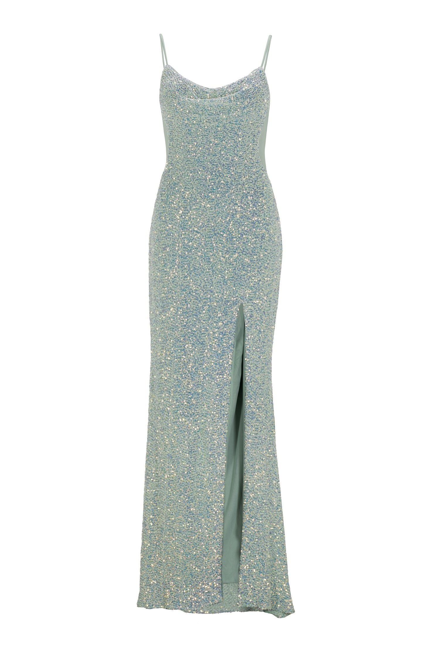 Slipdress mit transparenter Rückenpartie