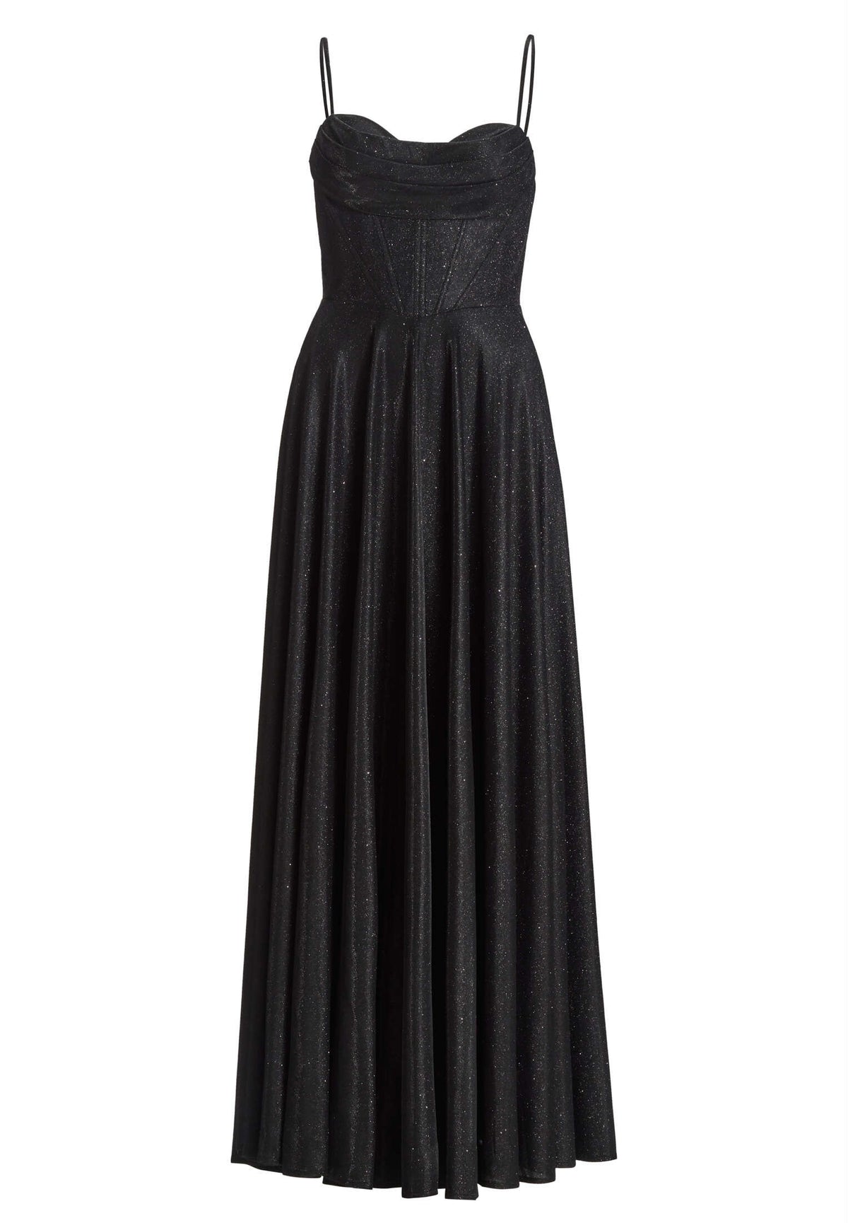 Schimmerndes Abendkleid mit Drapierung
