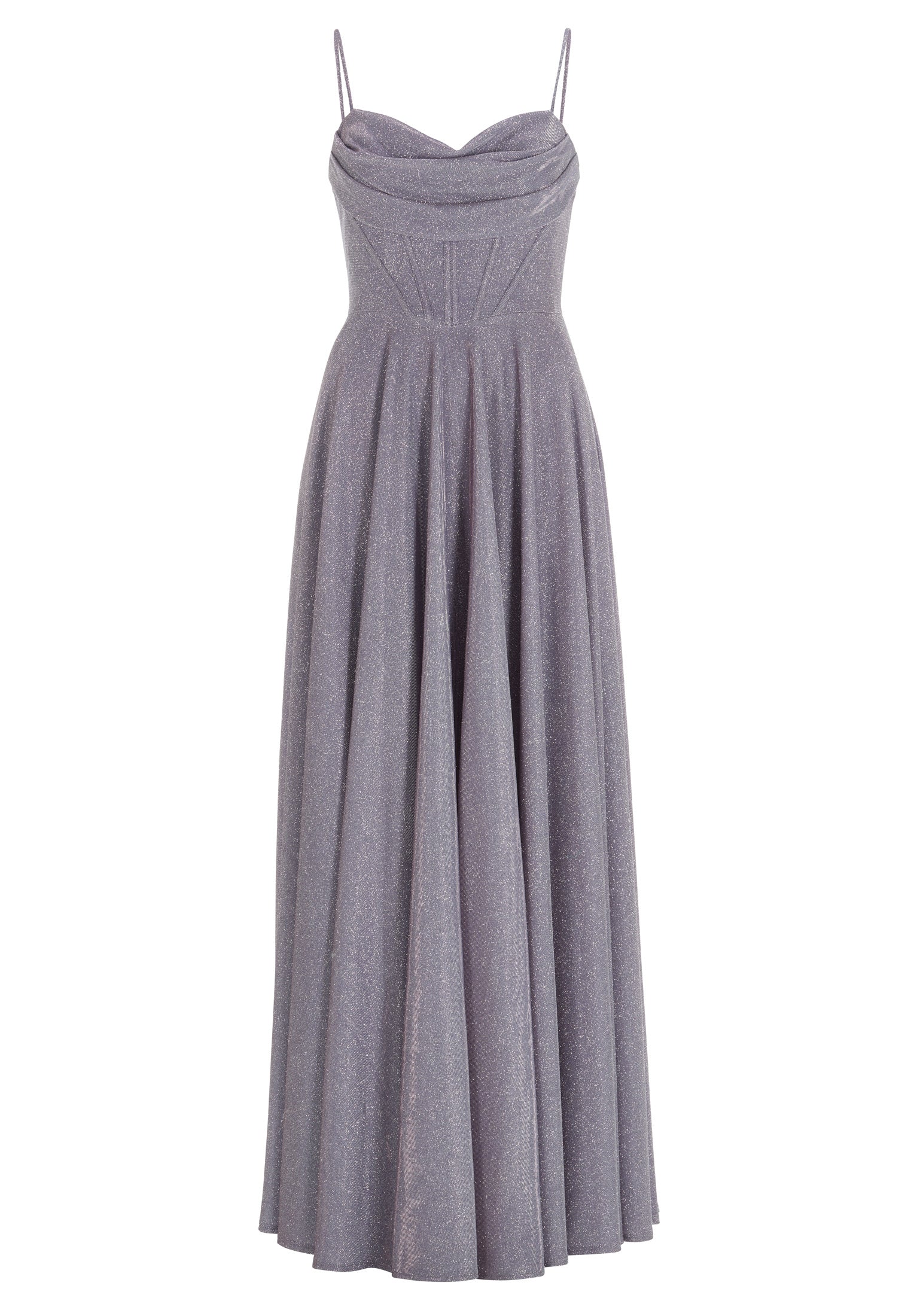 Schimmerndes Abendkleid mit Drapierung