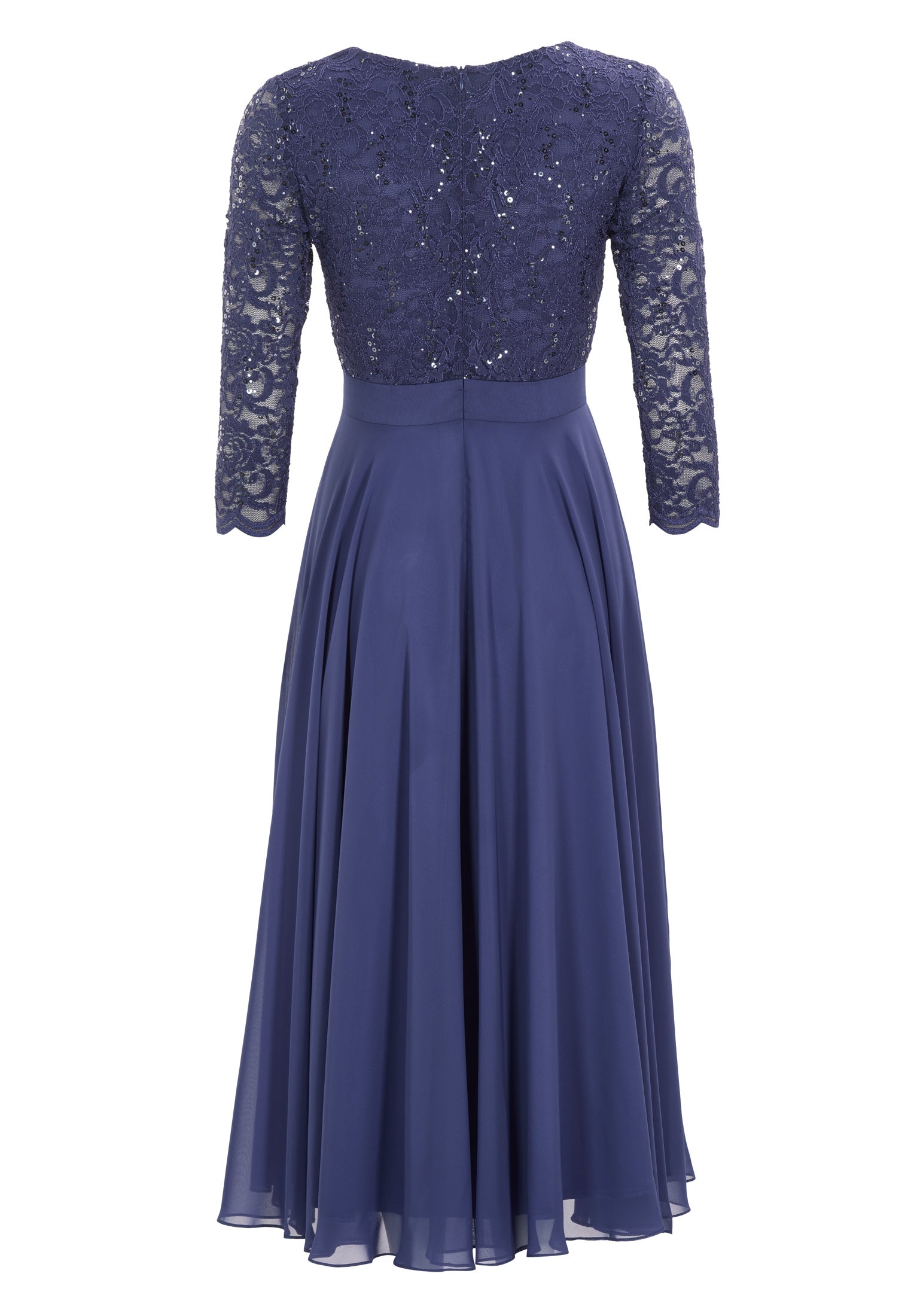 Cocktailkleid aus Material-Mix