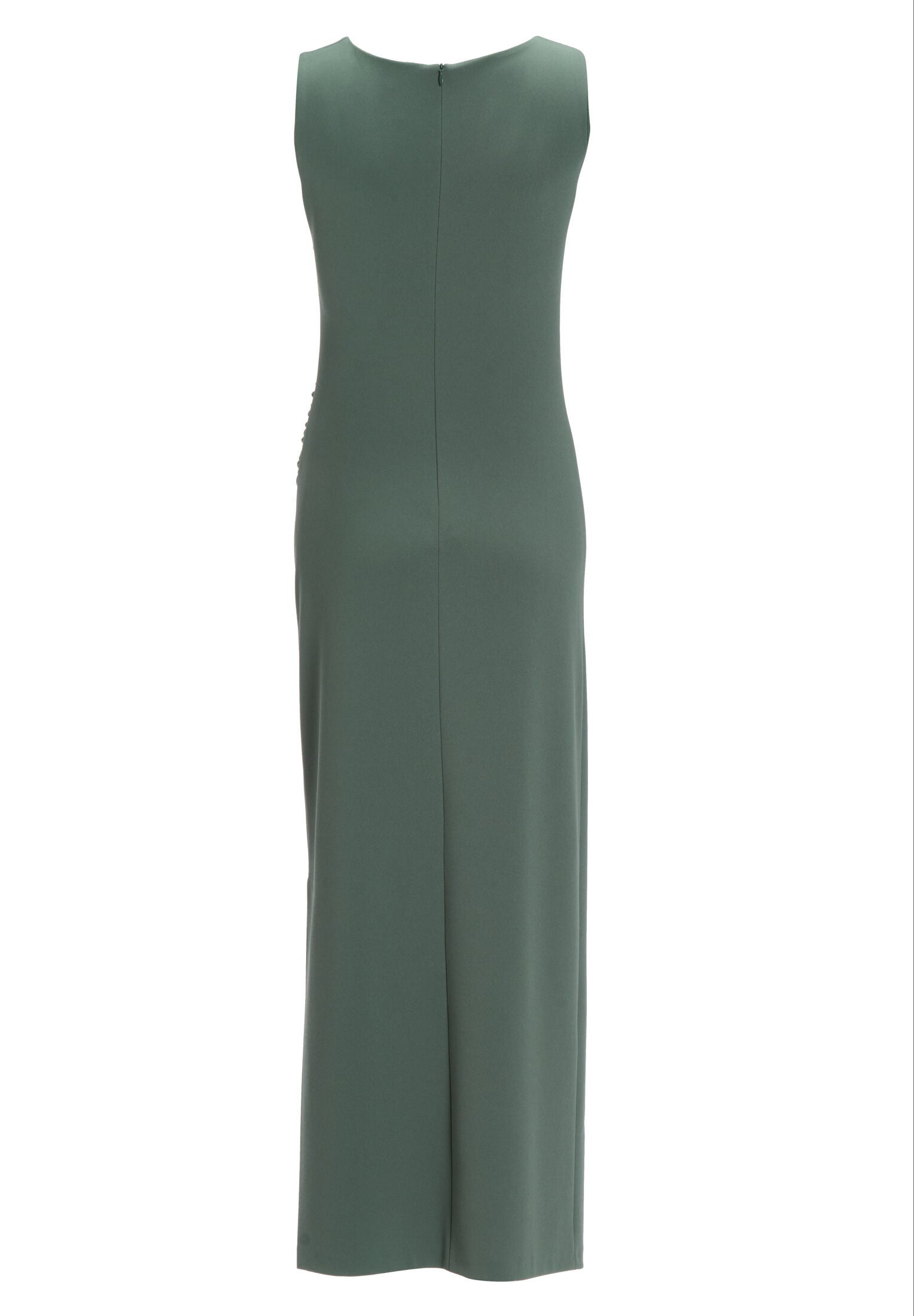 Abendkleid aus Crepe Jersey mit Drapierung und Zierschnalle