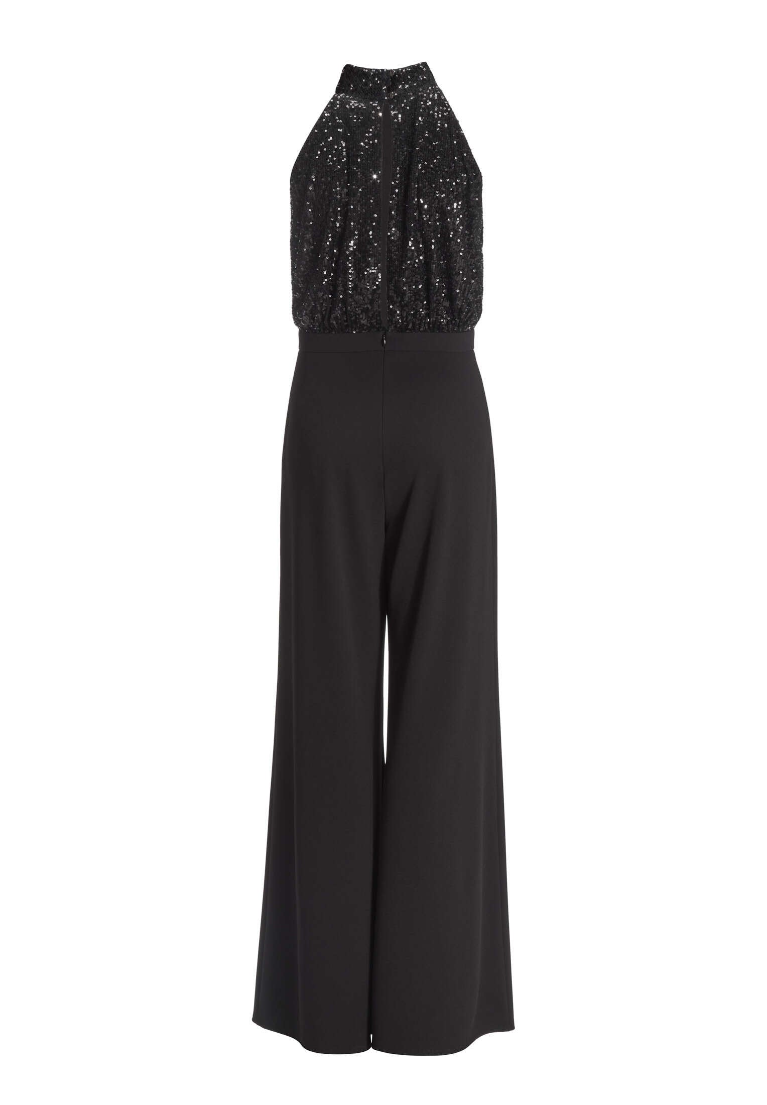 Ärmelloser Jumpsuit mit Schluppenblusen Top aus elastischer Paillette