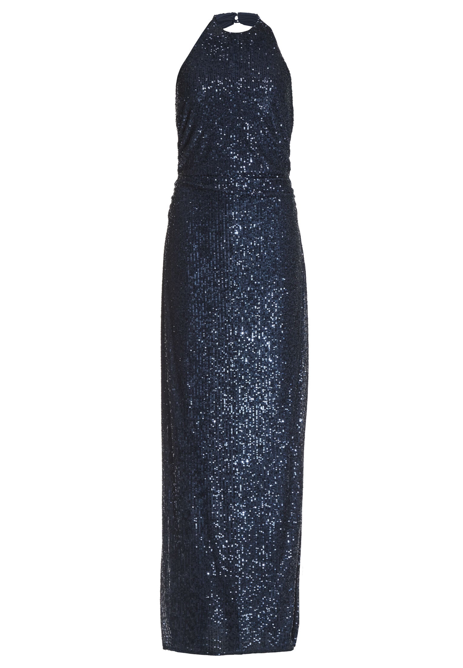 Figurbetontes Abendkleid aus elastischer Paillette mit amerikanischem Ausschnitt