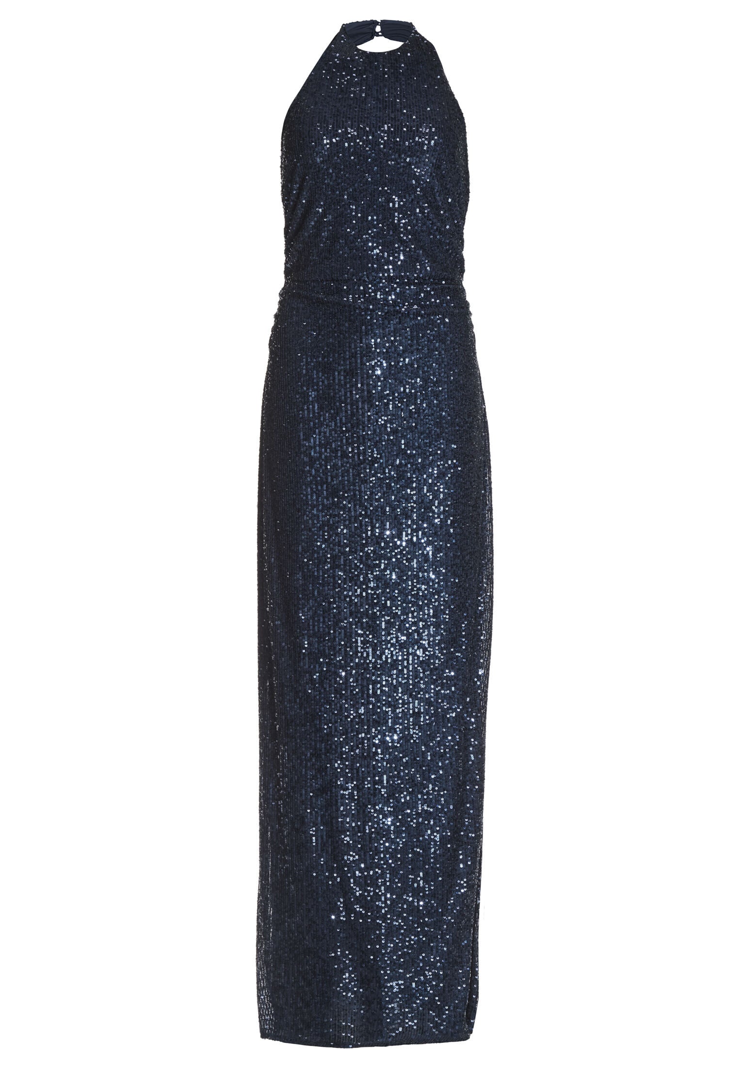 Figurbetontes Abendkleid aus elastischer Paillette mit amerikanischem Ausschnitt