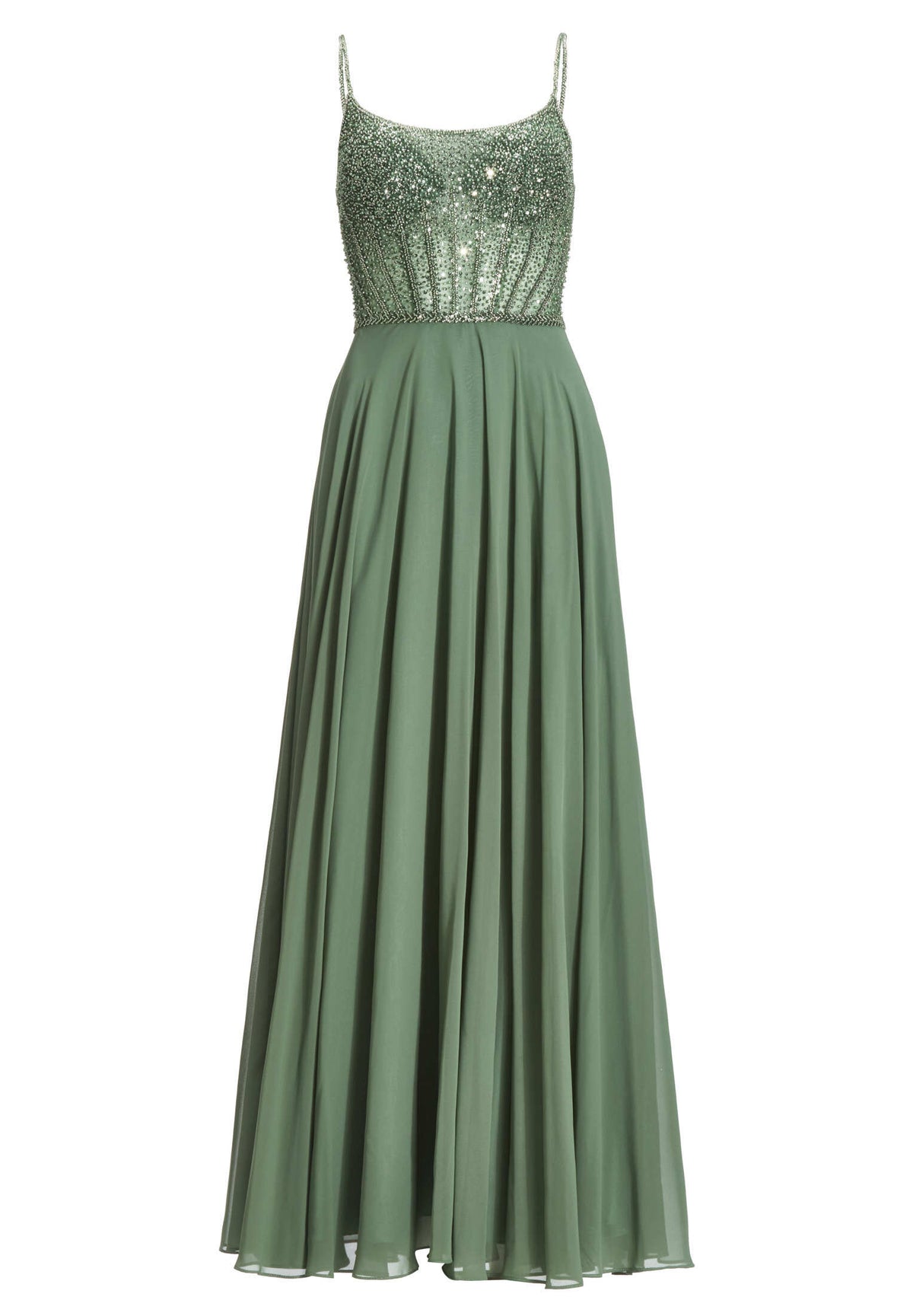 Chiffonkleid mit besticktem Top