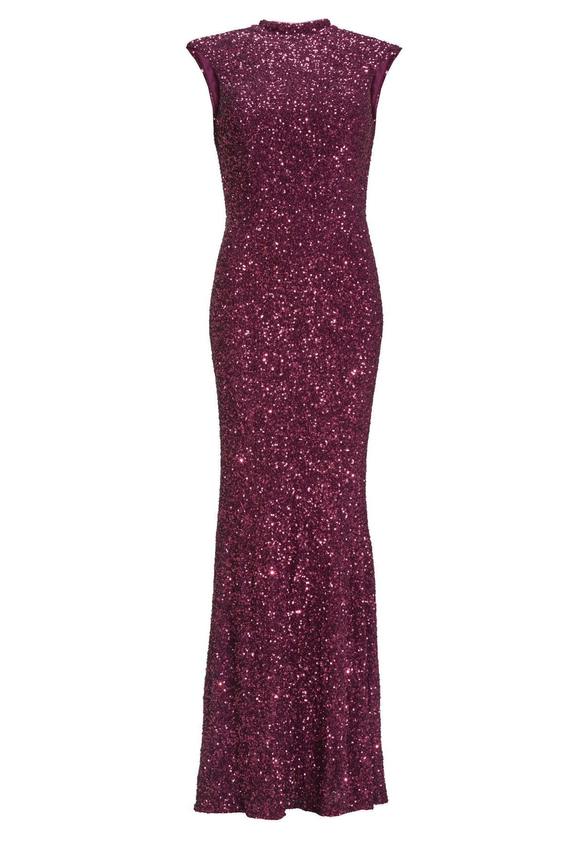 Hochgeschlossenes Paillettenkleid mit Rückenausschnitt