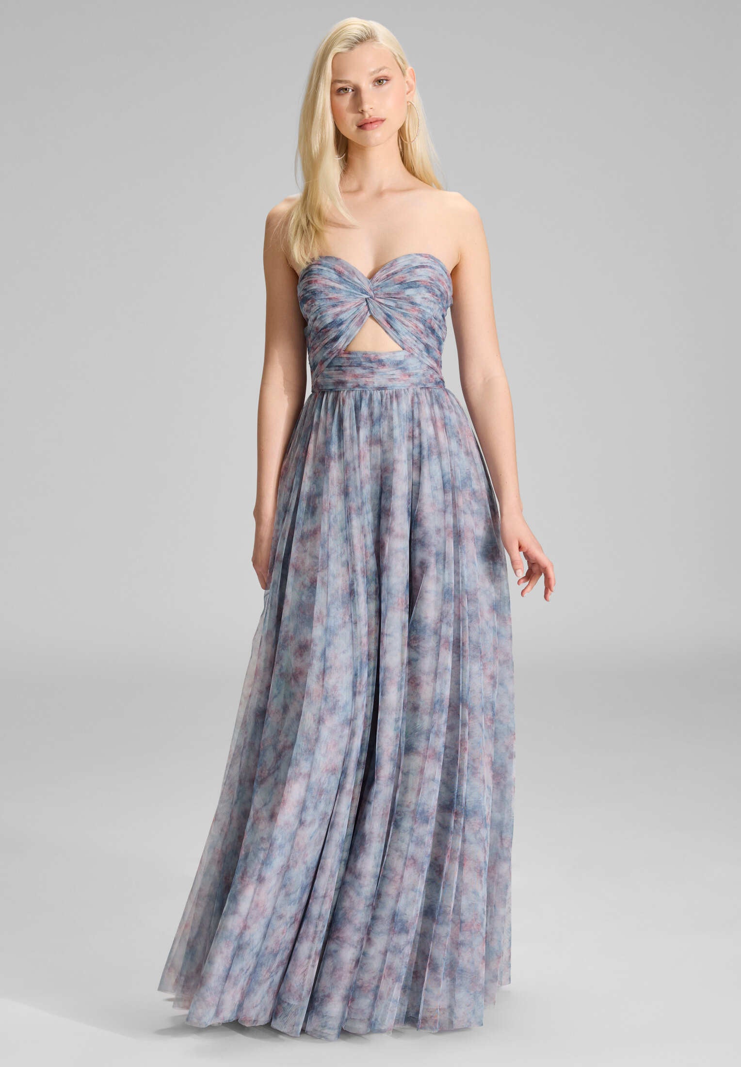 Tüllkleid mit floralem Print blue rose