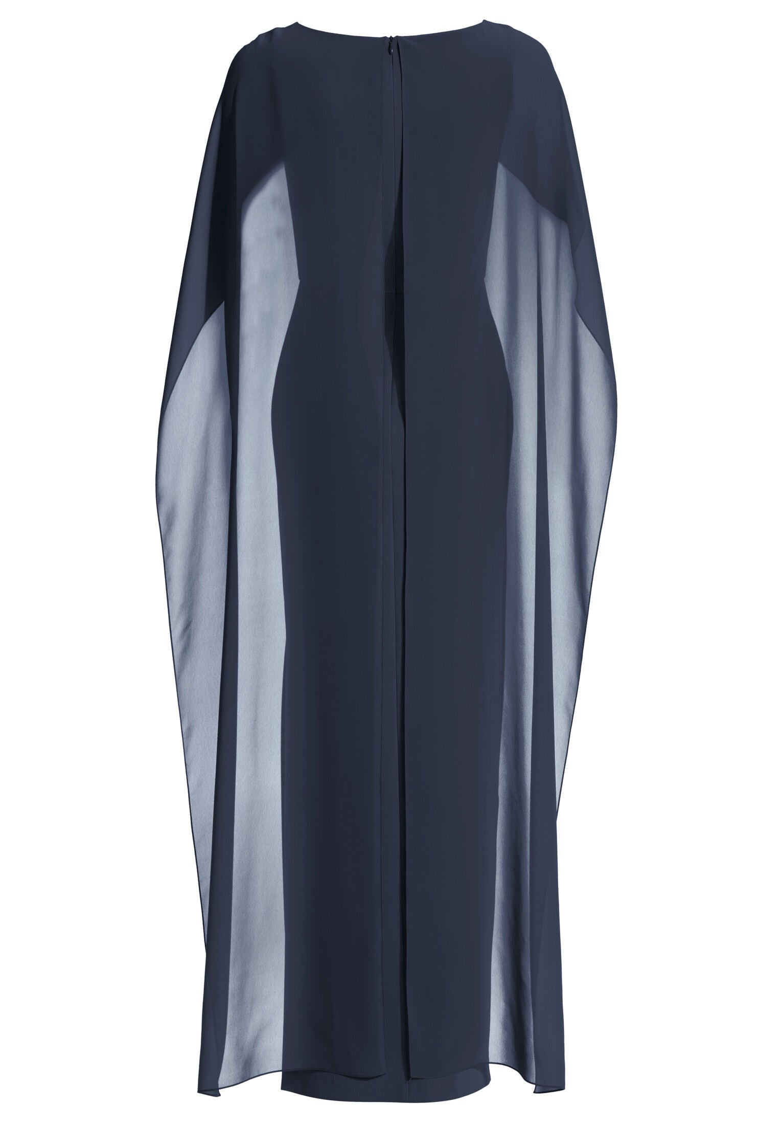 Abendkleid aus Crepe Jersey mit Chiffon Cape und Zierteil