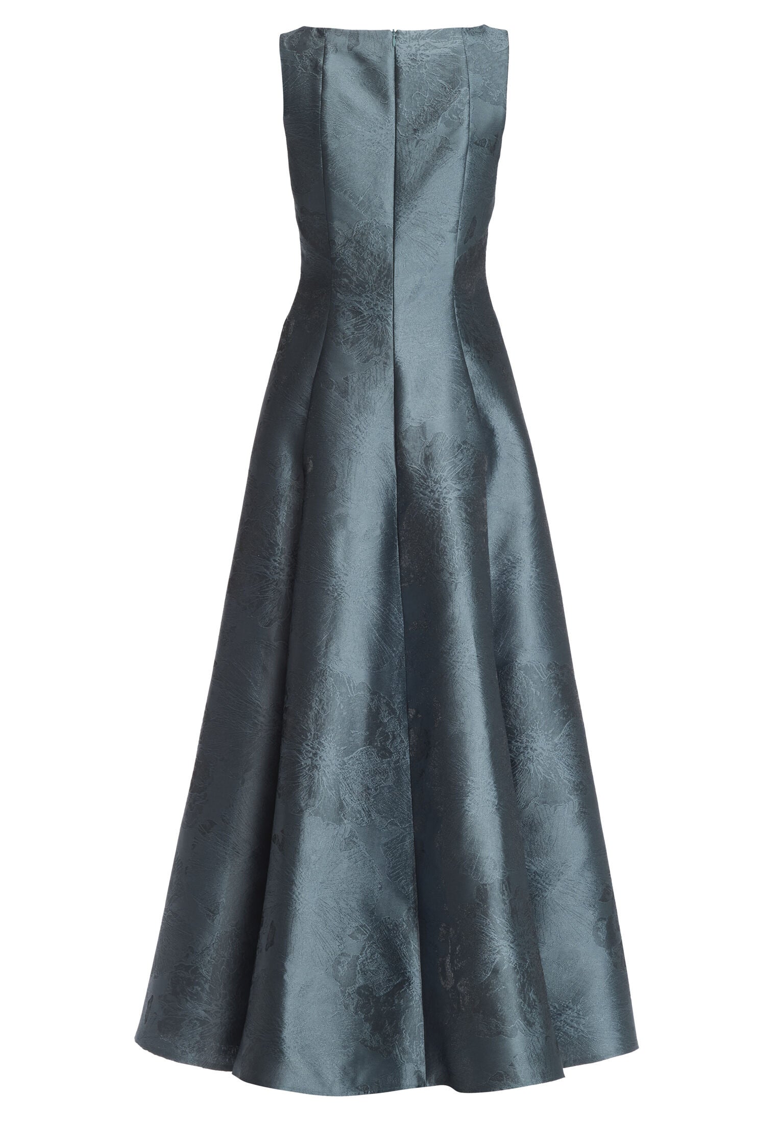 Abendkleid aus floralem Jacquard mit V-Ausschnitt