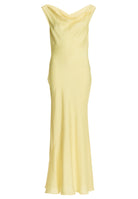 Abendkleid aus Satin mit Wasserfall Ausschnitt