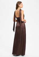 Abendkleid aus Stretch Satin chocolate brown