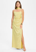 Abendkleid aus Stretch Satin pastel yellow
