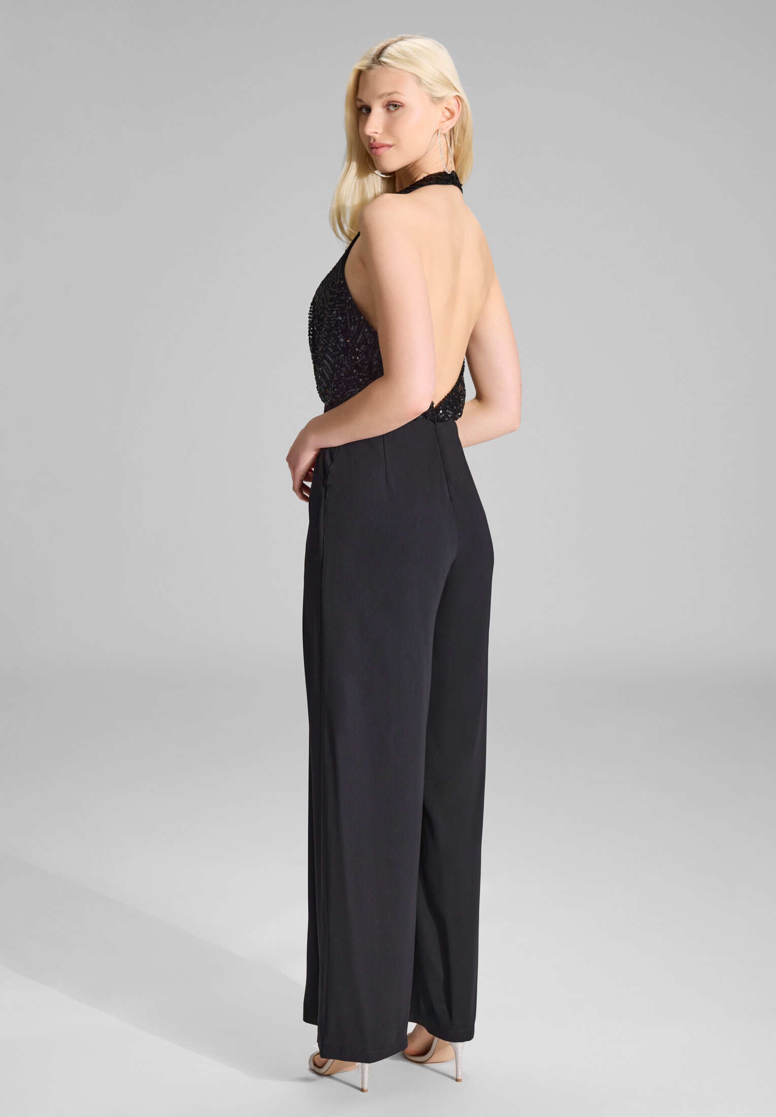 Jumpsuit mit besticktem Top aus Paillette