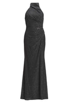 Hochgeschlossenes Abendkleid Schimmereffekt