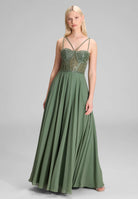 Corsagenkleid im See-Through-Look leaf green