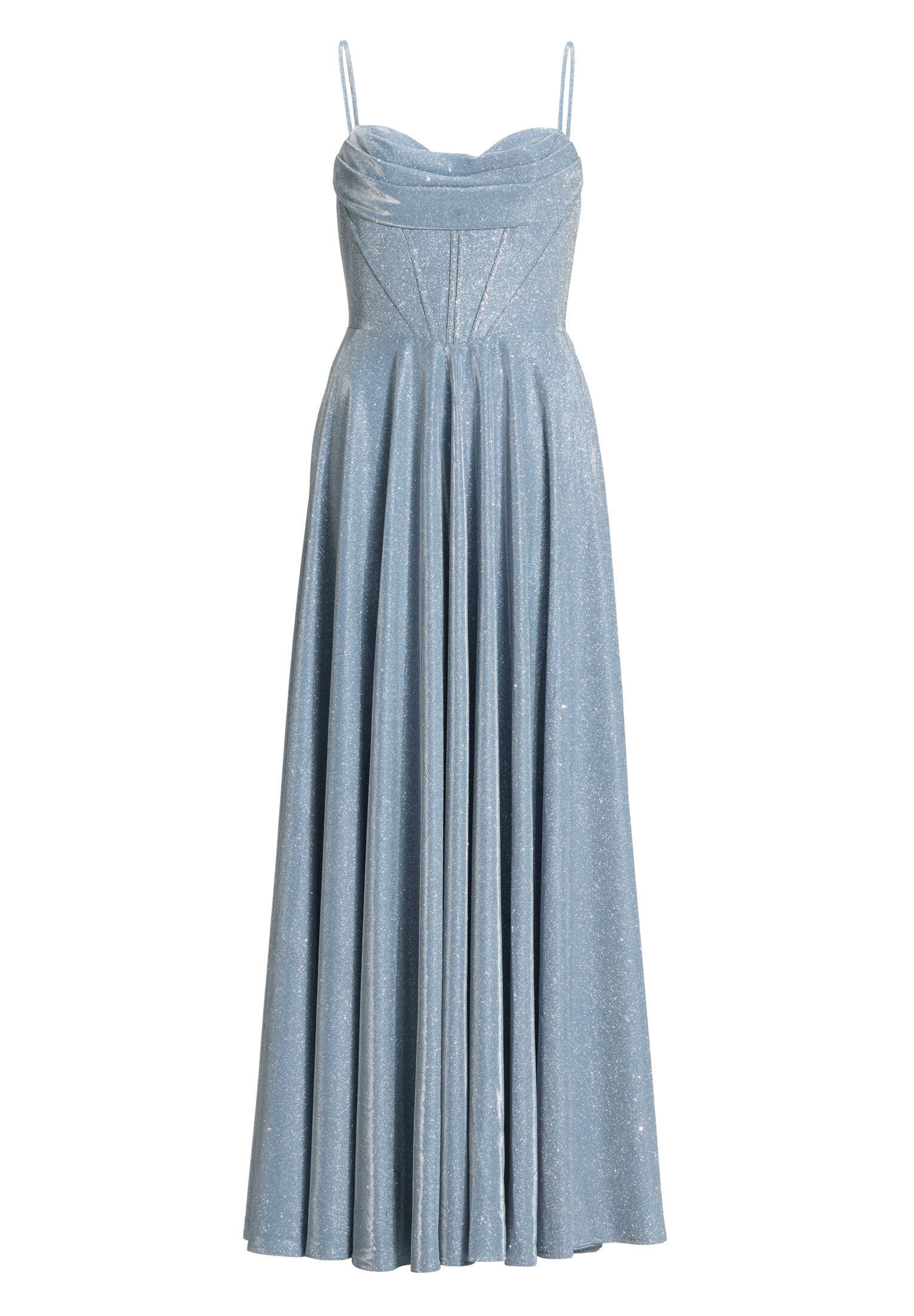 Schimmerndes Abendkleid mit Drapierung