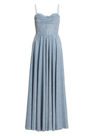 Schimmerndes Abendkleid mit Drapierung
