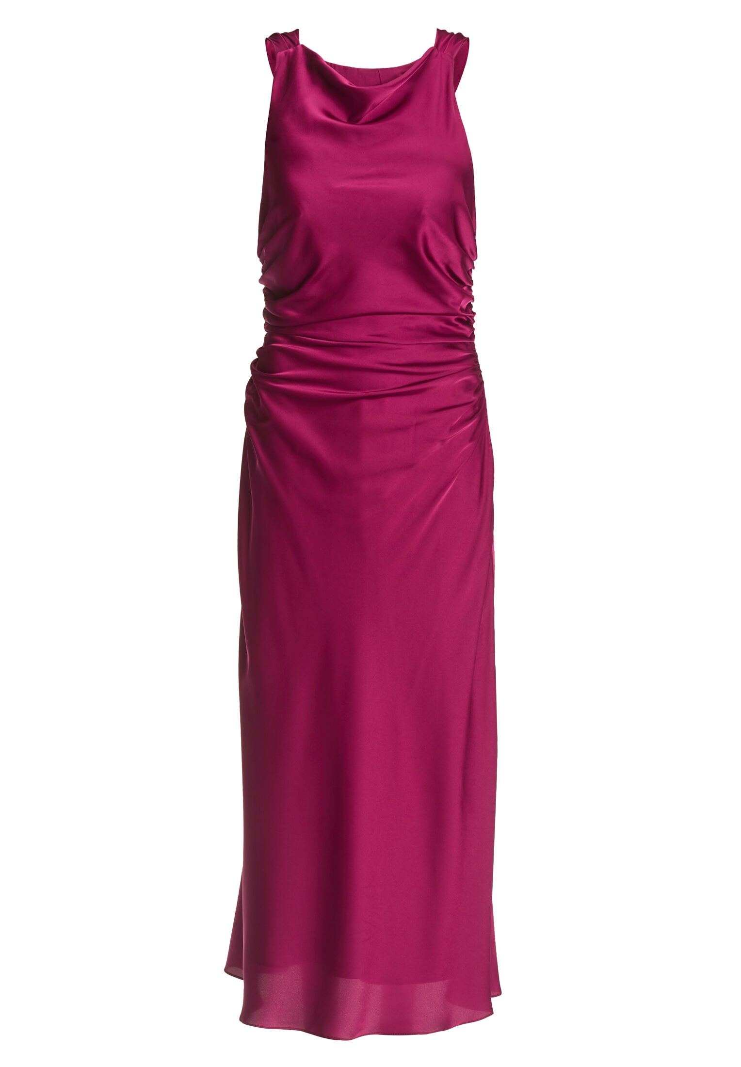 Midikleid aus Satin mit Rückenausschnitt