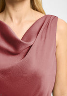 Cocktailkleid aus Satin mit Wasserfall Ausschnitt