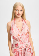 Neckholder Abendkleid mit floralem Print