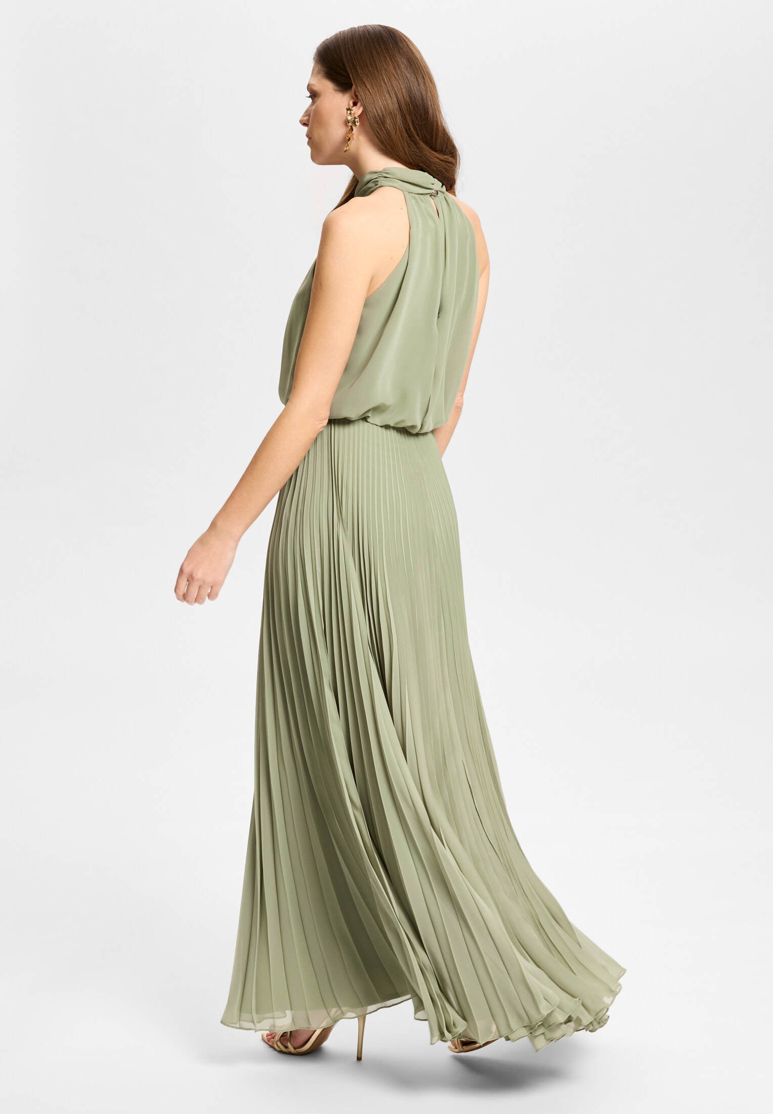 Abendkleid aus Chiffon mit Plisseerock