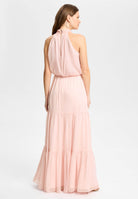 Abendkleid aus Crinkle Chiffon mit Stufenrock