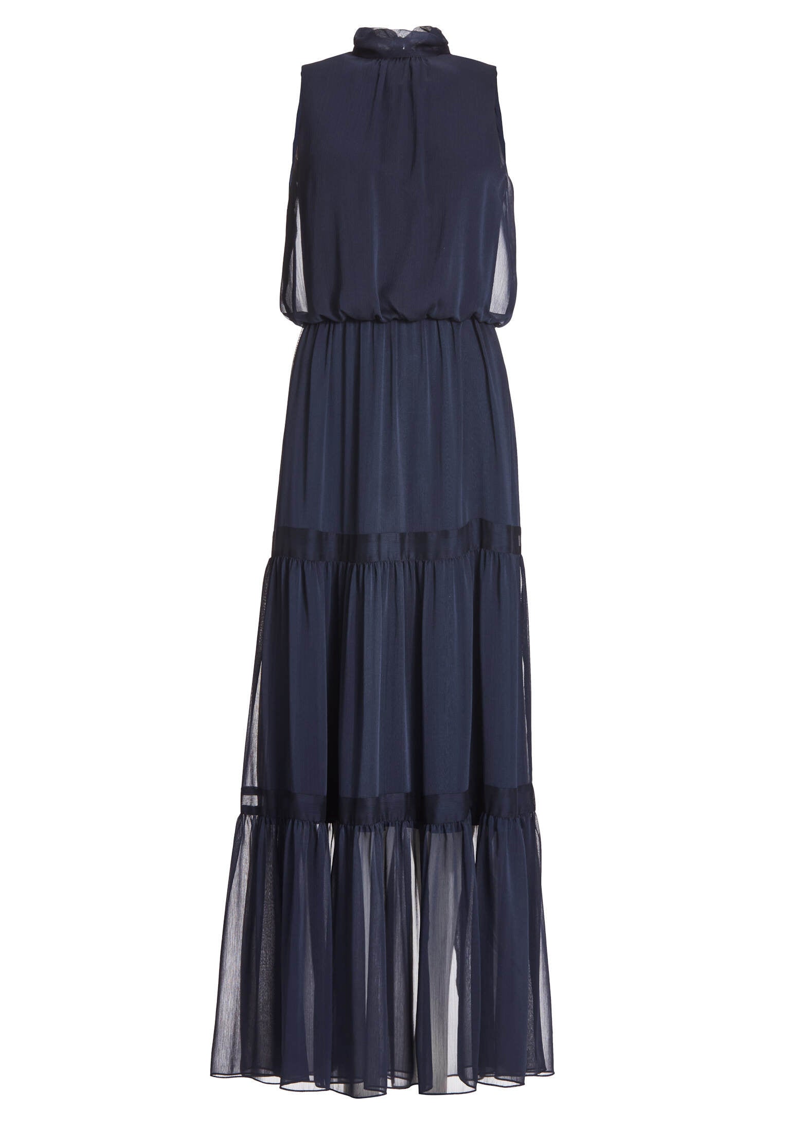 Abendkleid aus Crinkle Chiffon mit Stufenrock