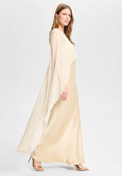 Abendkleid aus Satin mit abnehmbarem Chiffon Cape