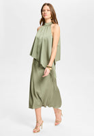 Cocktailkleid aus Satin mit amerikanischer Schulter