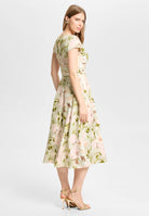 Midi Kleid aus floral bedrucktem Scuba
