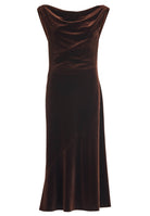 Abendkleid aus Samt mit Wasserfallausschnitt